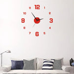 Horloge murale lumineuse 3D acrylique rouge