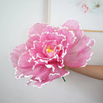 Pivoine géante en lin artificielle couleur bleue
