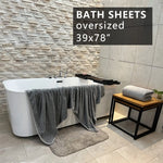 Serviette de bain microfibre extra large gris clair