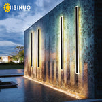 Grande applique murale LED étanche noire pour jardin