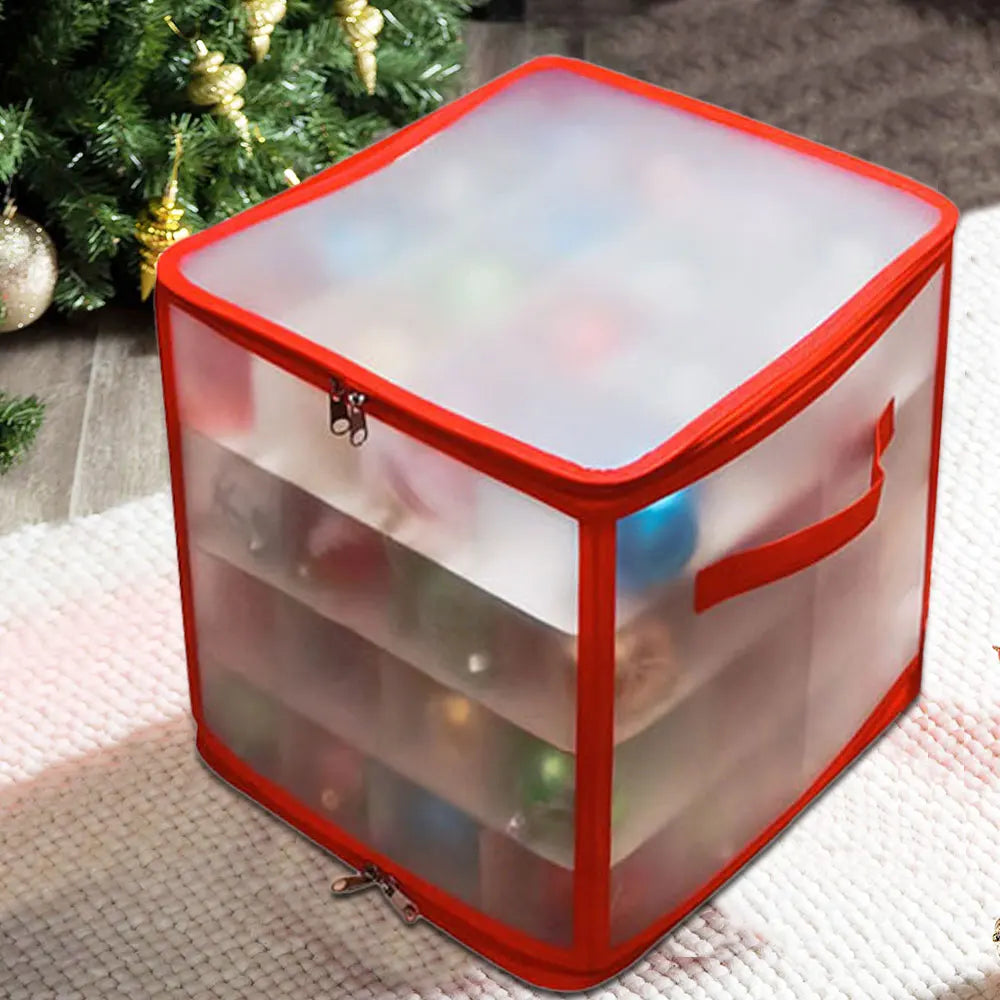 Organiseur de décorations de Noël pliable avec poignées