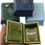 Boîte à bague magnétique en forme de livre vert