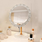 Miroir argenté rond ondulé