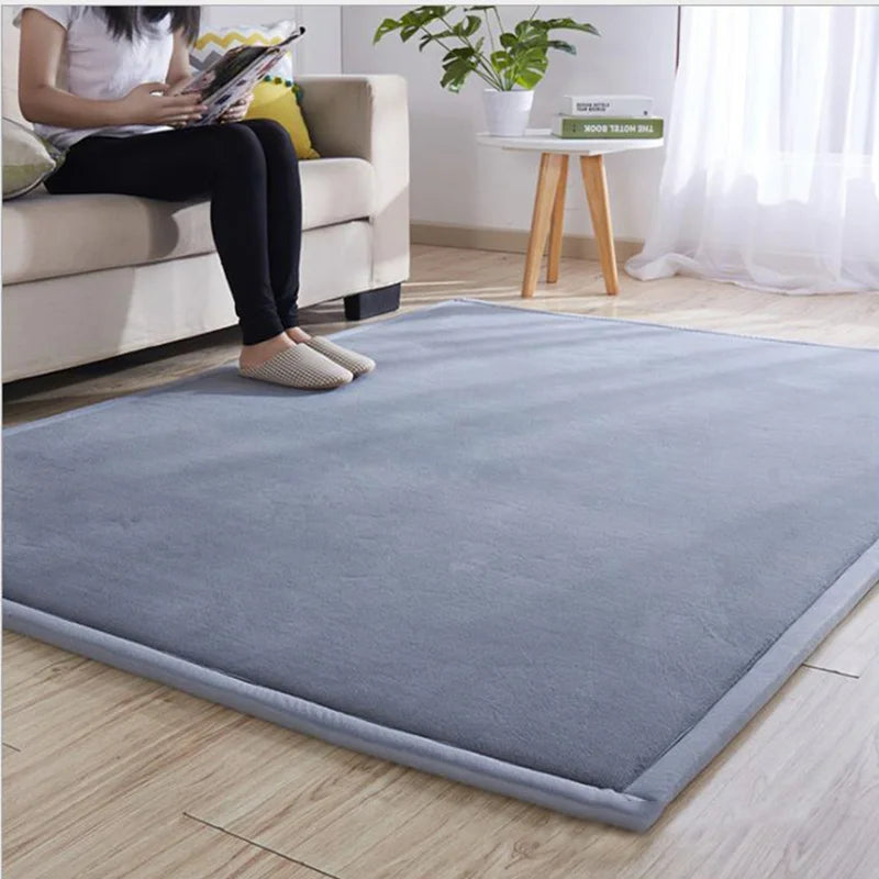 Tapis de jeu moelleux pour enfant, couleur prune