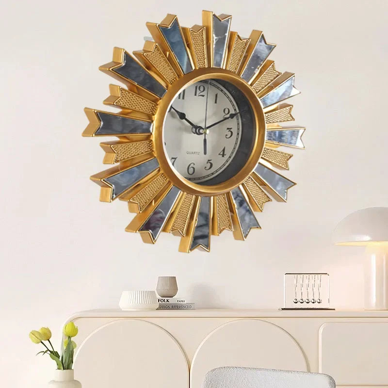Horloge murale silencieuse pour décoration intérieure vue de face