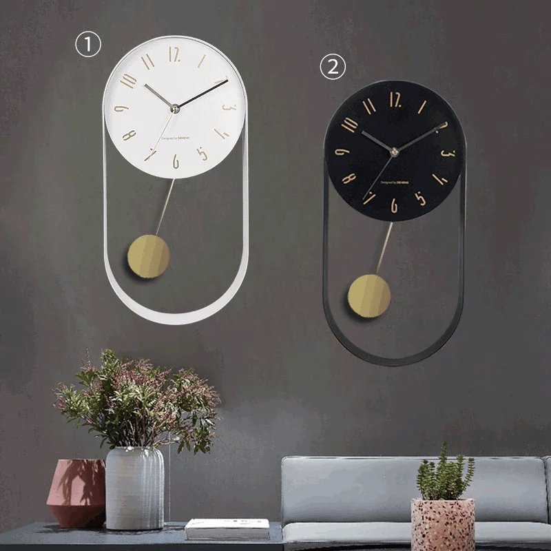 Horloge murale pivotante vue de côté
