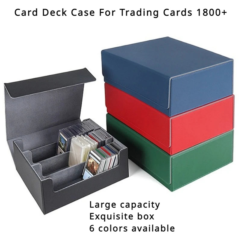 Boîte rangement cartes cuir PU ouverte avec cartes