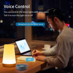 Lampe de chevet tactile en forme ronde avec effet lumineux gradation