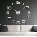 Horloge murale design grand format acrylique miroir noir