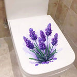 Détail du motif pastoral du sticker mural violet lavande