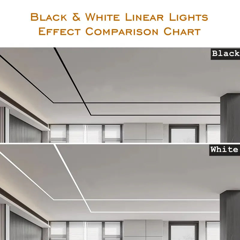 Profil LED aluminium installé au plafond