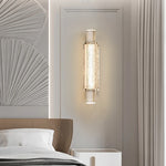 Applique murale LED moderne avec cristal clair pour chambre adulte