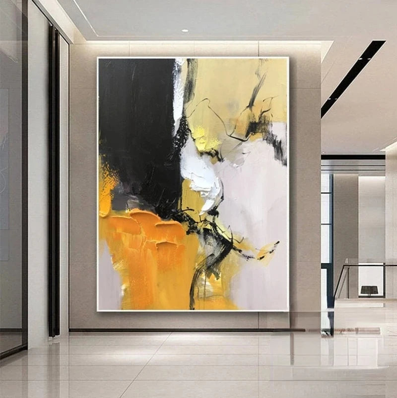 Peinture à l'huile abstraite sur toile de lin
