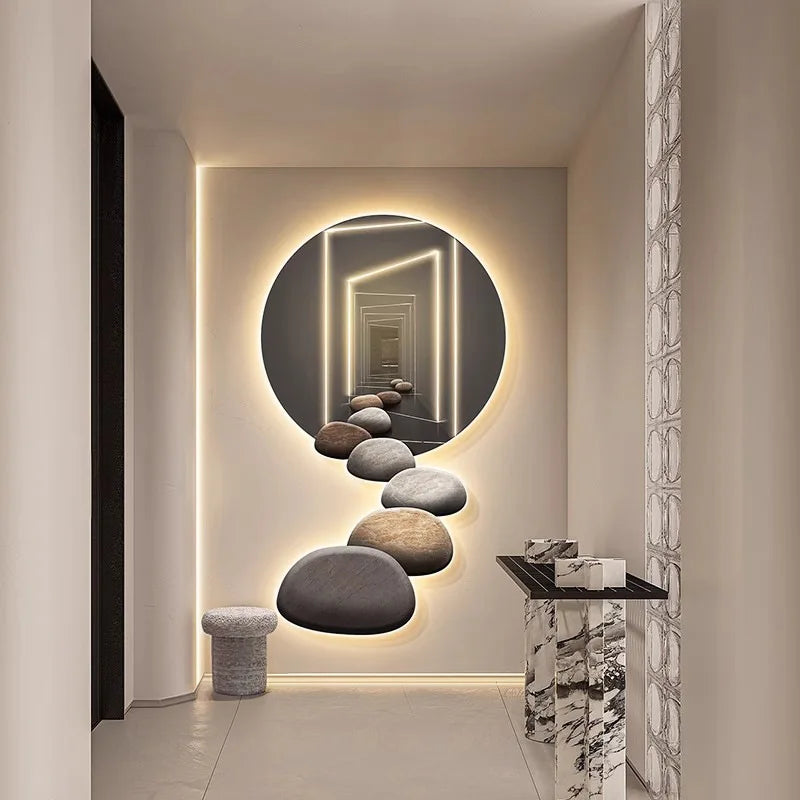 Tableau LED mural avec lumière chaleureuse entrée