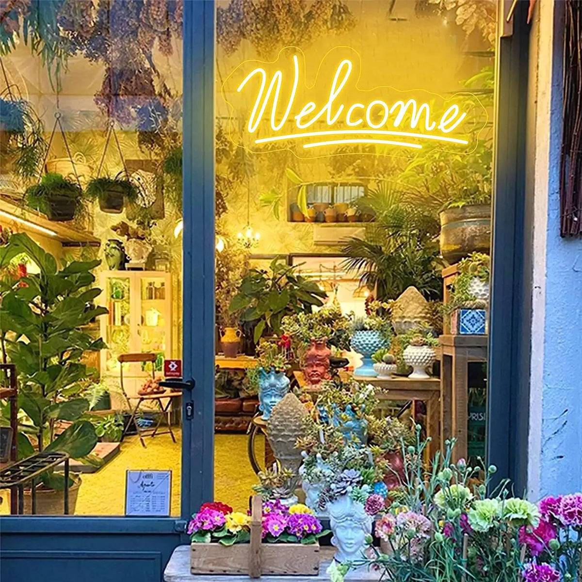 Enseigne néon LED 'Bienvenue' en couleur RVB changeante pour décoration murale moderne