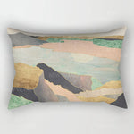Housse de coussin en polyester doux, motif abstrait