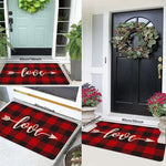 Tapis antidérapant polyester motif romantique entrée