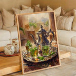 Affiche marocaine théière bohème aquarelle décoration murale