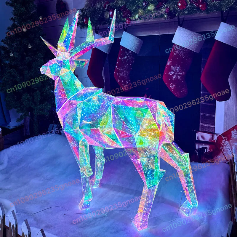 Renne lumineux blanc pour vitrine commerciale