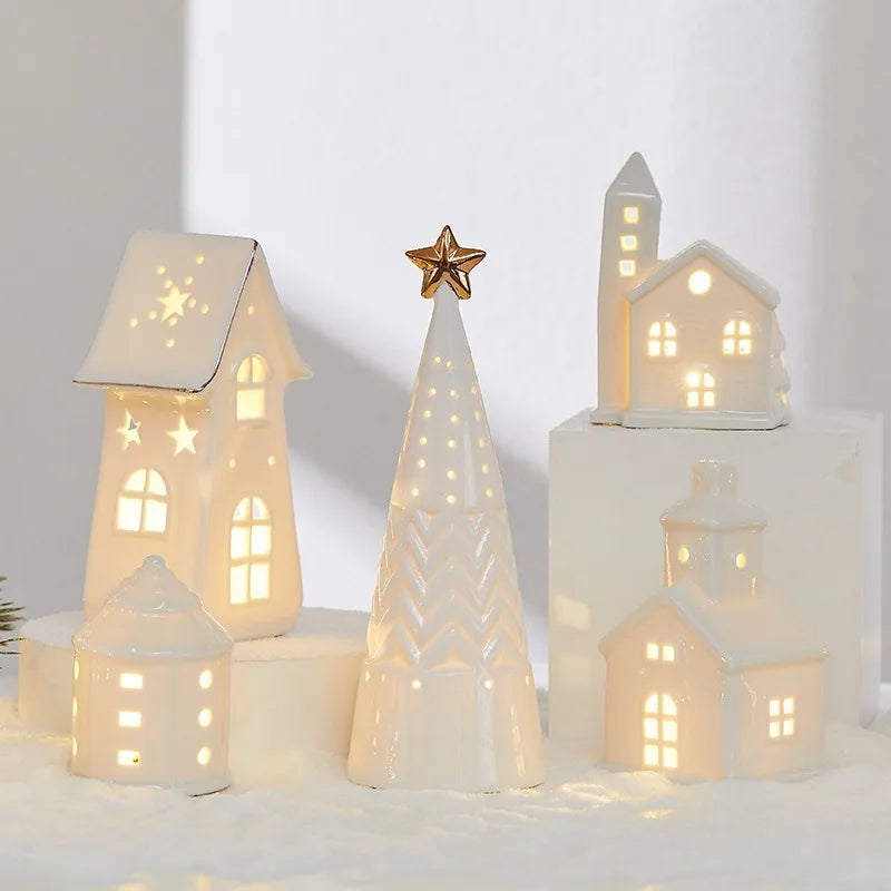 Maison lumineuse céramique Noël idée cadeau