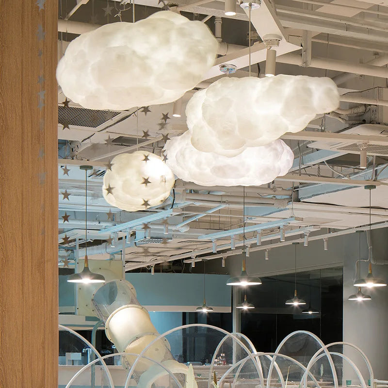 Suspension en soie bleue pour salle à manger