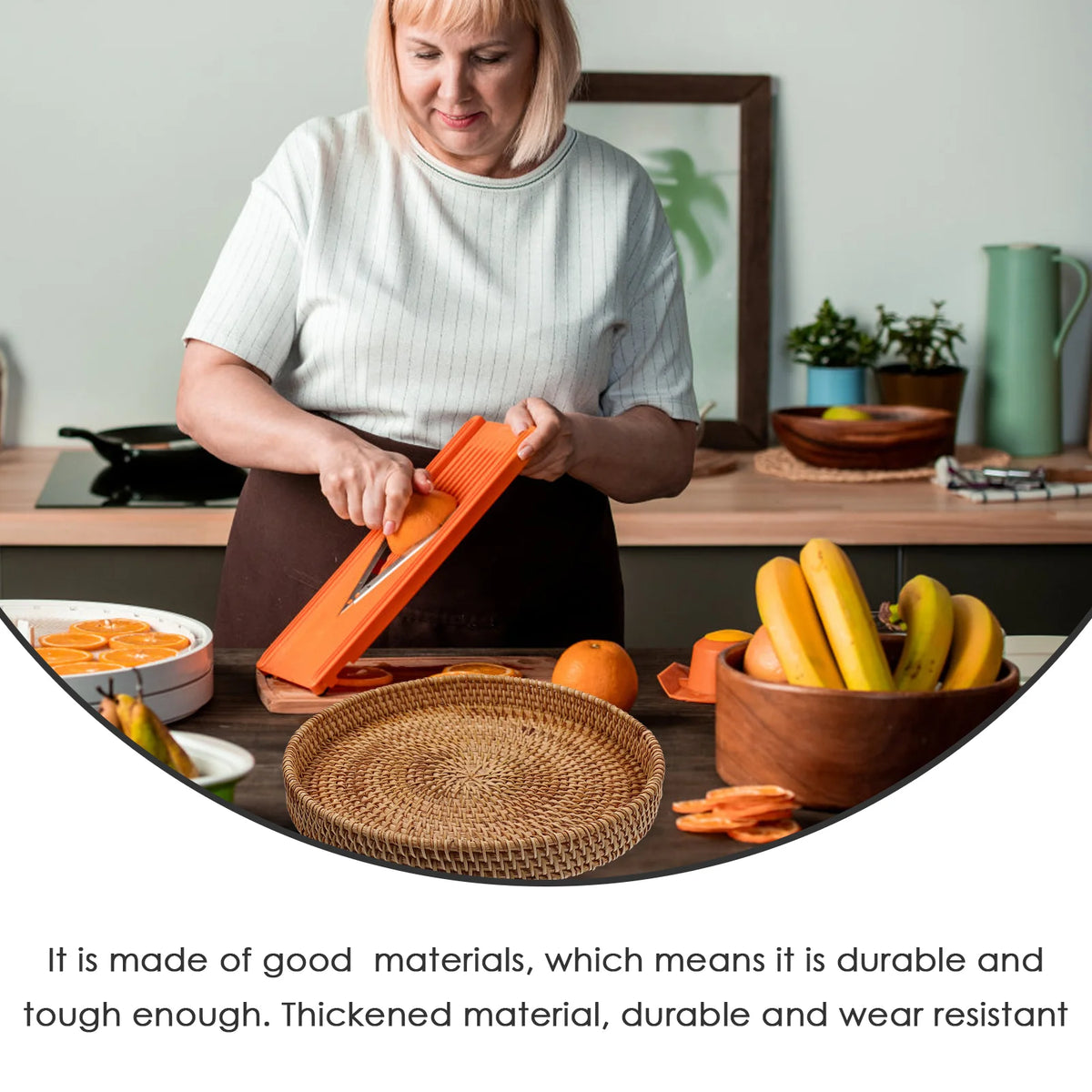 Panier osier empilable pour rangement pratique dans la cuisine