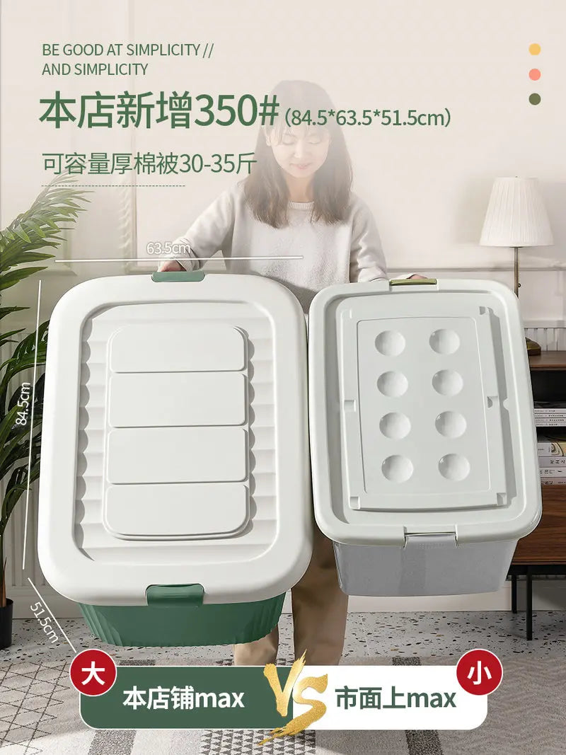 Boîte de rangement plastique verte grande capacité 350L