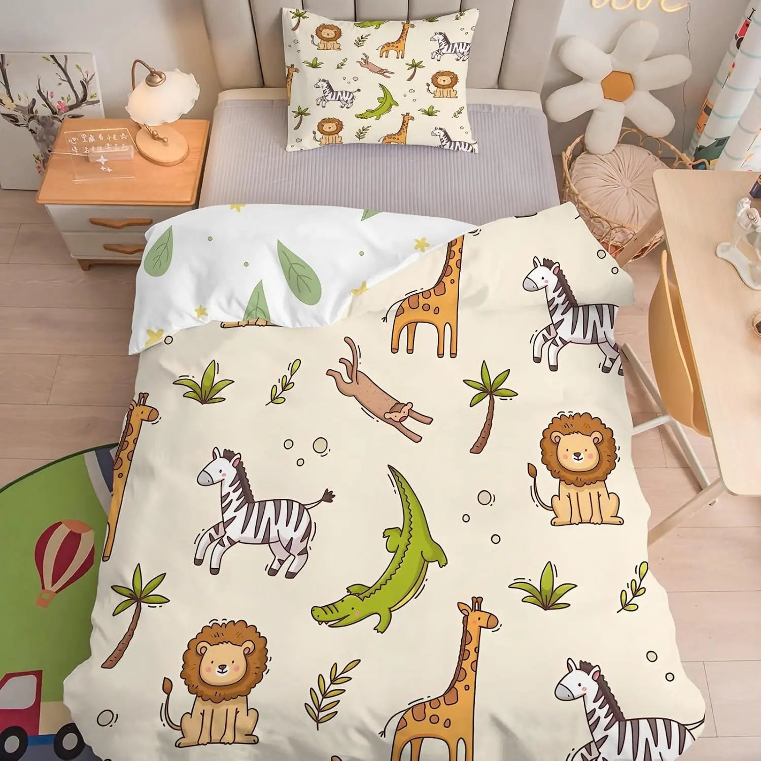 Housse de couette imprimé lion 3D