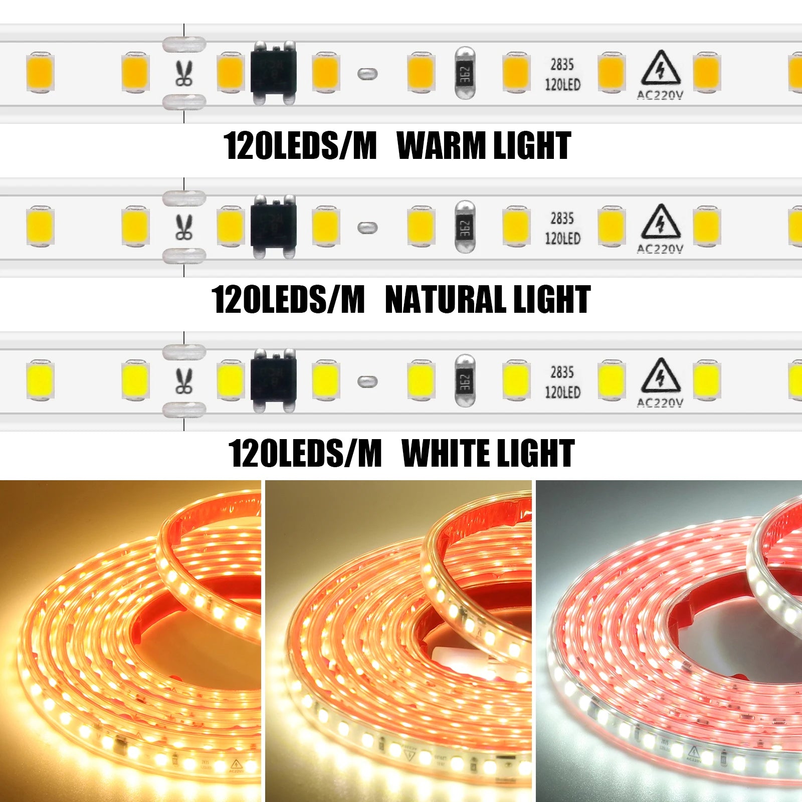Ruban LED 220V flexible plié en forme décorative