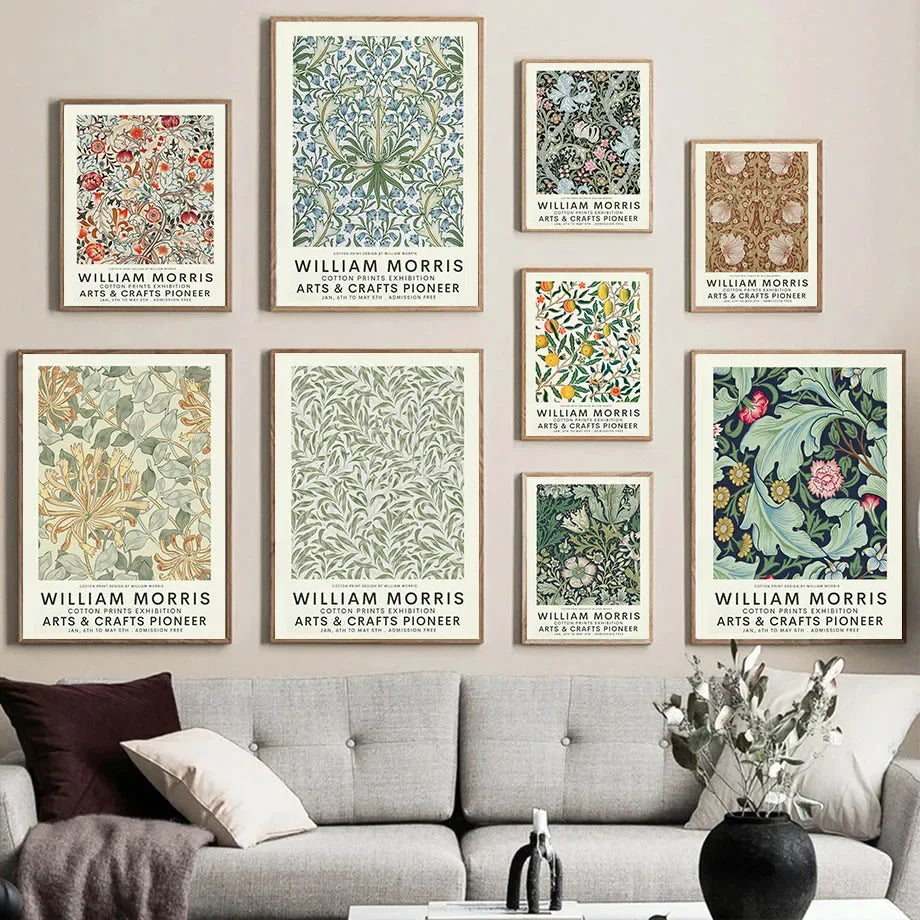 Décoration murale chambre salon motif floral vintage