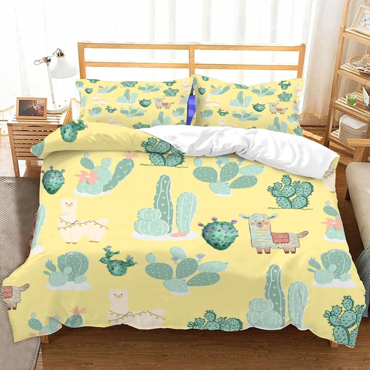 Housse de couette botanique sur lit moderne