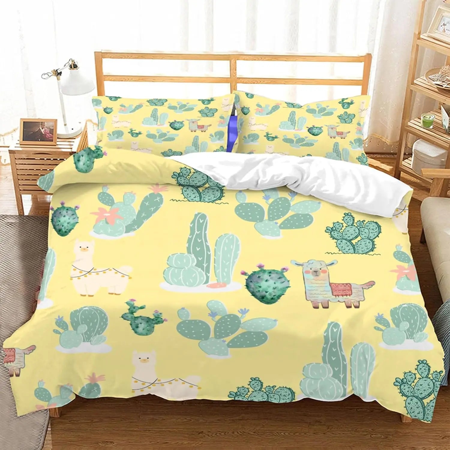 Housse de couette botanique sur lit moderne