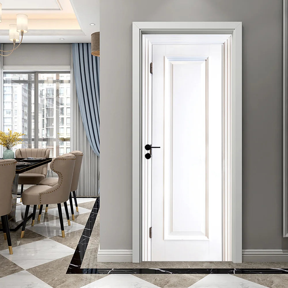 Autocollant de porte gris clair dans un salon moderne