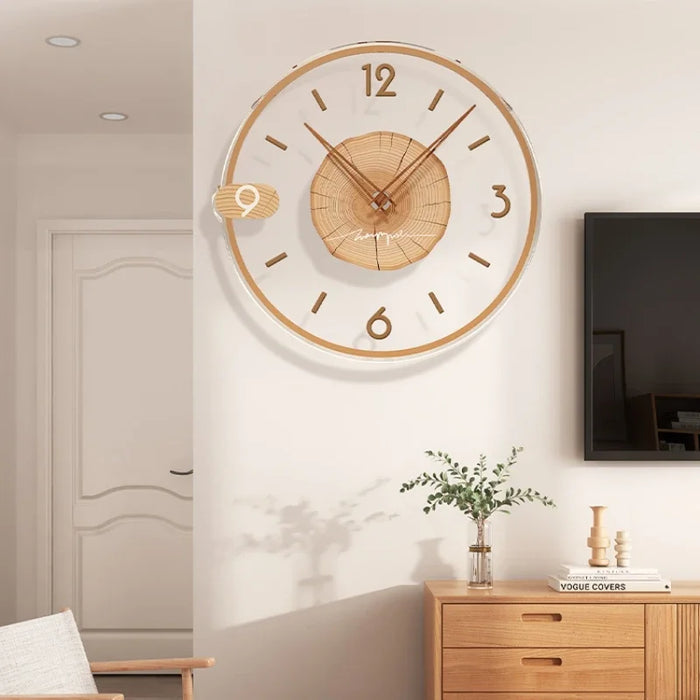 Horloge murale design blanc acrylique vue de face