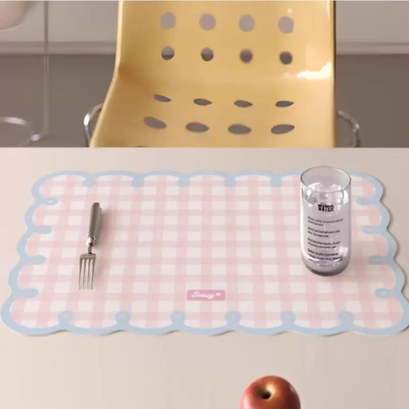Set de table rectangulaire en terre de diatomées jaune