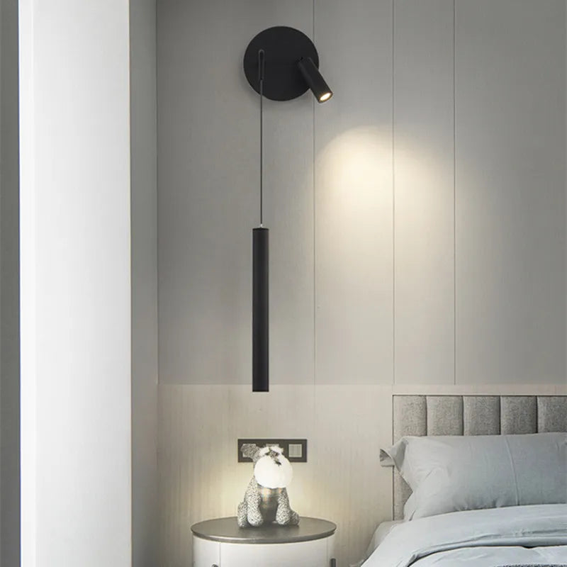 Lampe de chevet LED design nordique moderne abat-jour noir