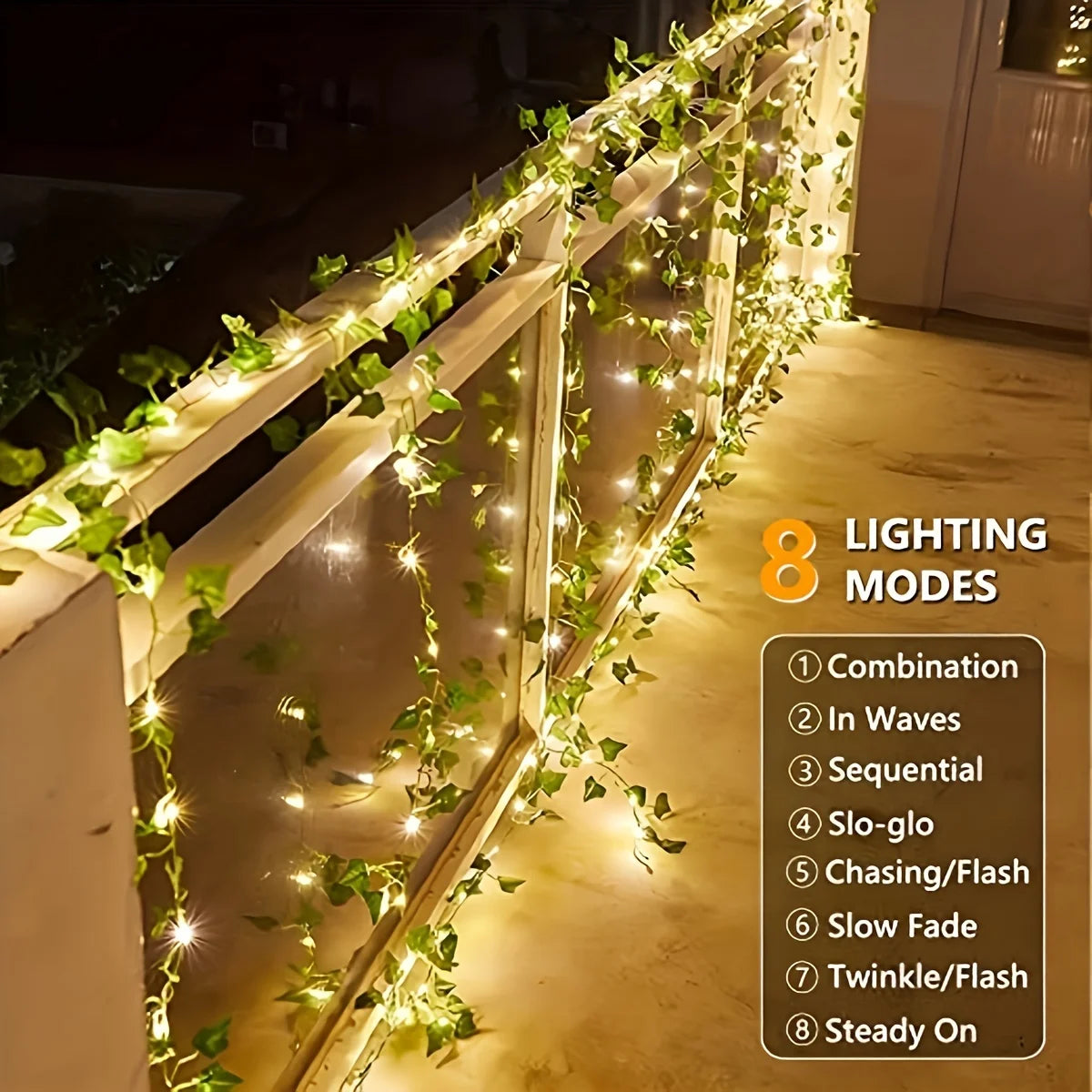 Ambiance féérique avec guirlande lumineuse lierre