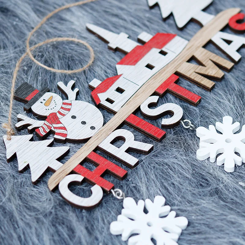 Décoration murale de Noël en bois dans la couleur saphir profond