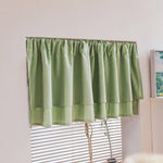 Rideau court en coton beige pour salle de bain, style ferme pastel