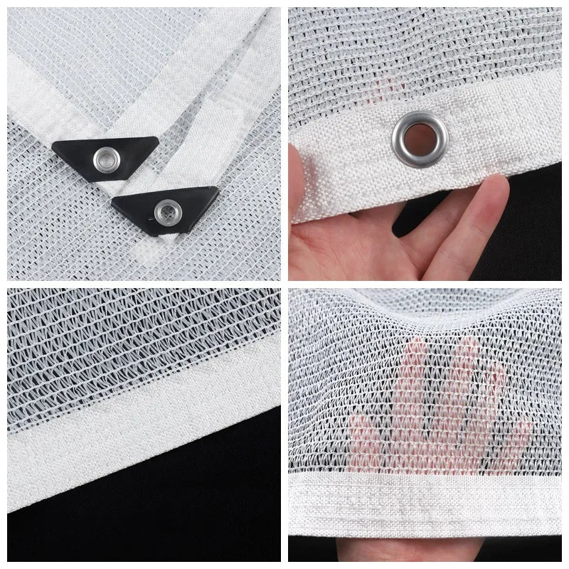 Filet d'ombrage blanc sur pergola extérieure