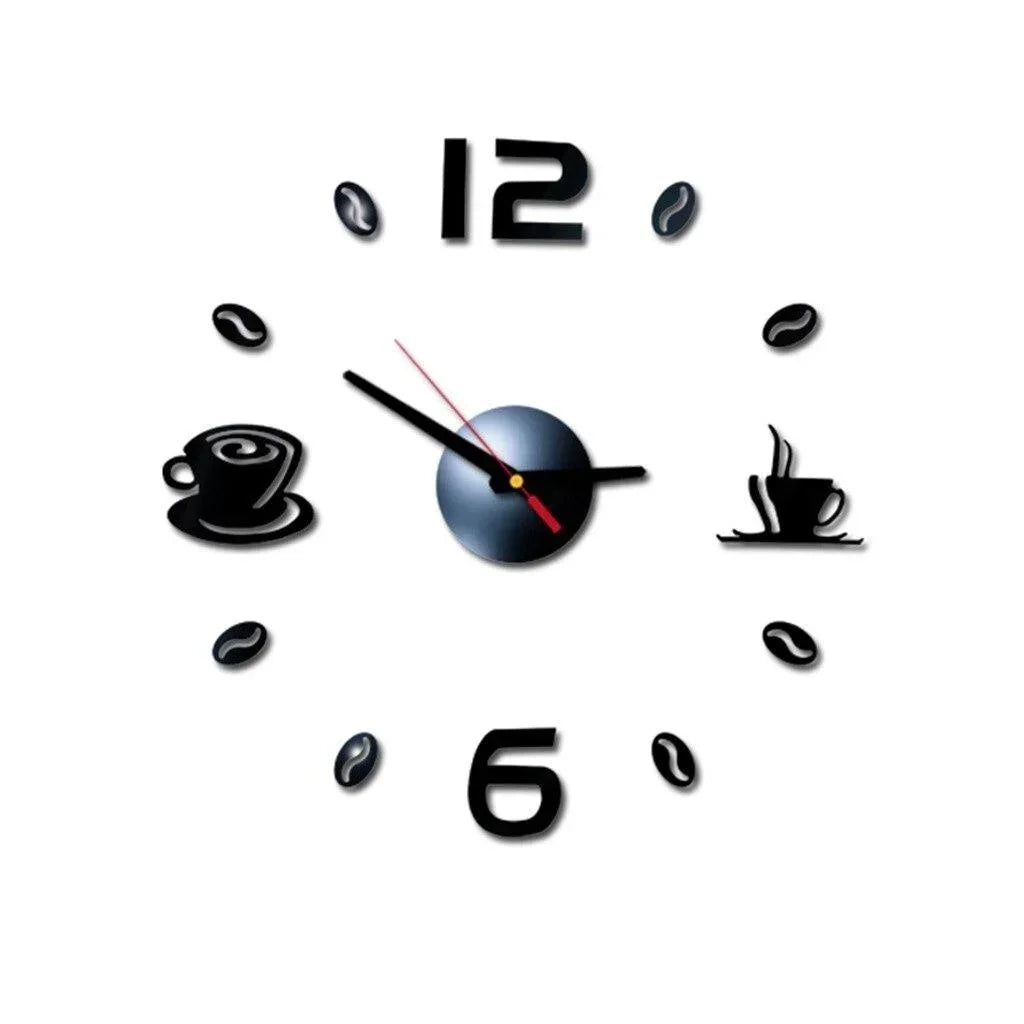 Horloge murale circulaire en acrylique pour cuisine avec affichage aiguille