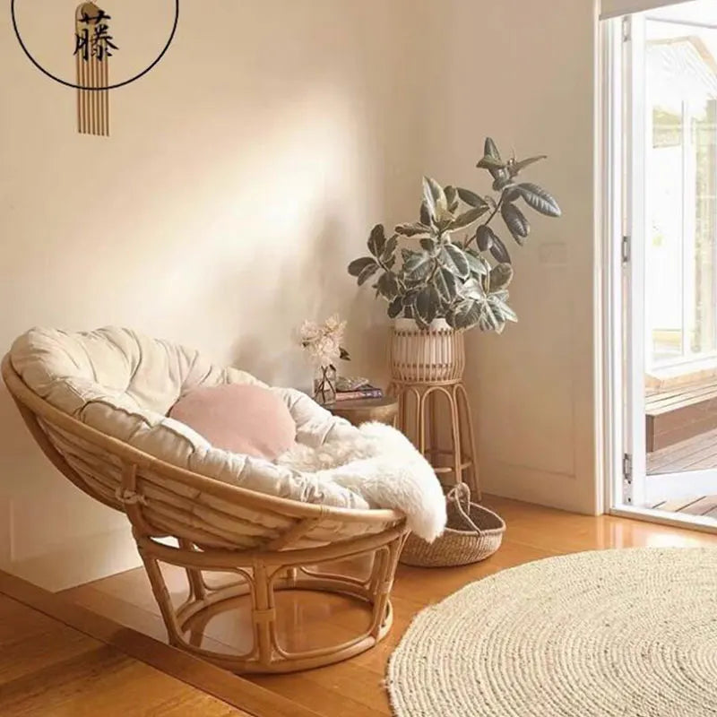 Coussin rotin blanc pour salon de jardin