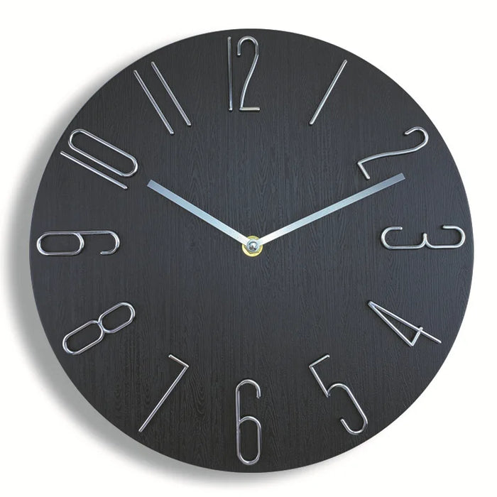 Horloge murale design 30 cm rouge style nordique