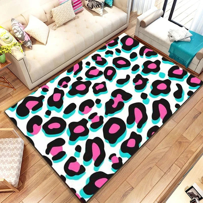 Paillasson leopard détaillé montrant le motif peau d'animal