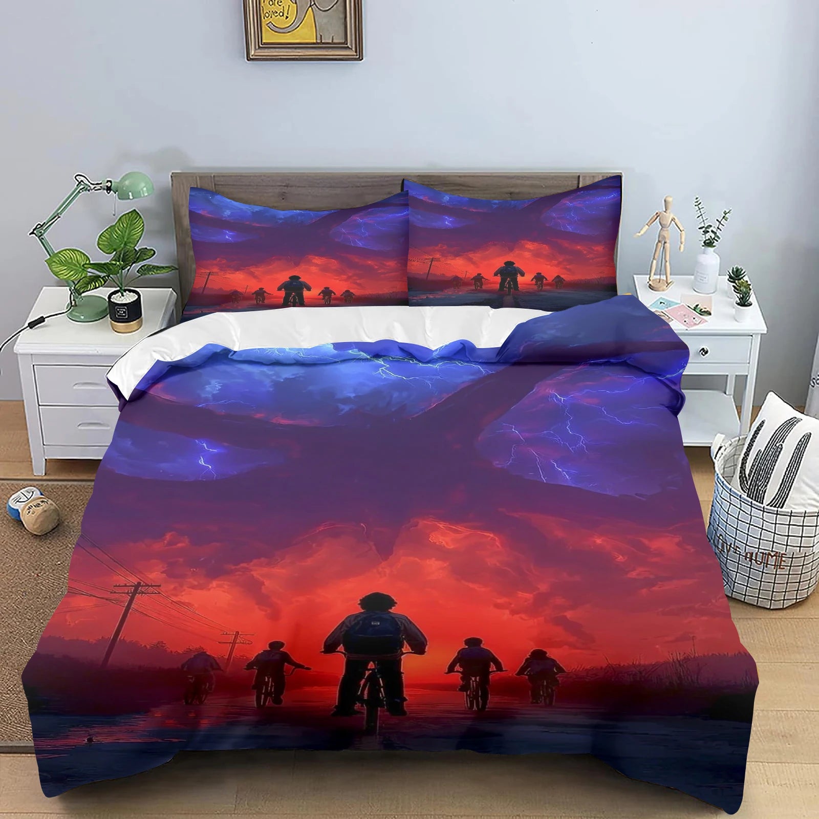 Housse de couette Stranger Things 3D blanche