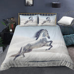 Housse de couette cheval noir et blanc