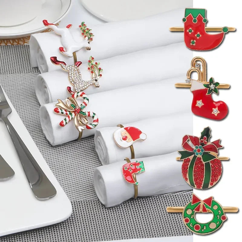 Collection de ronds de serviette multicolores pour table