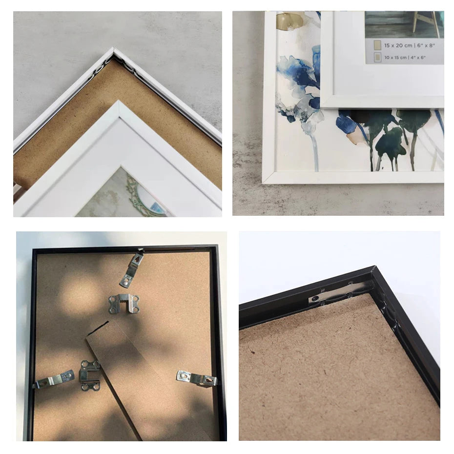 Comparaison du cadre A4 noir avec d'autres tailles pour décoration murale