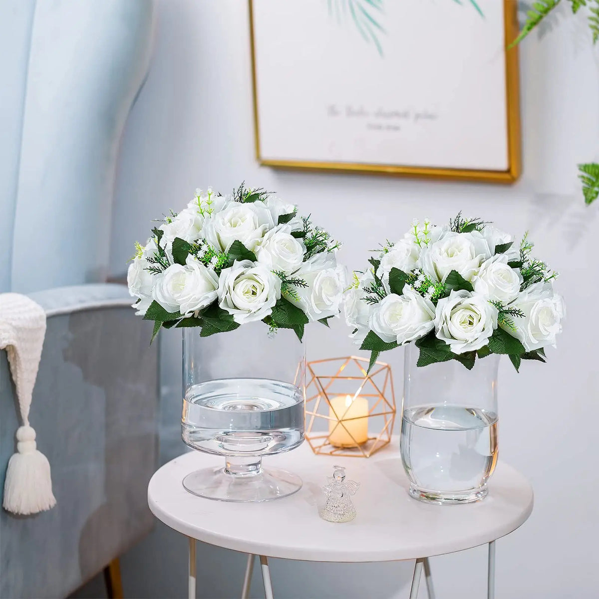 Roses artificielles grises pour centre de table