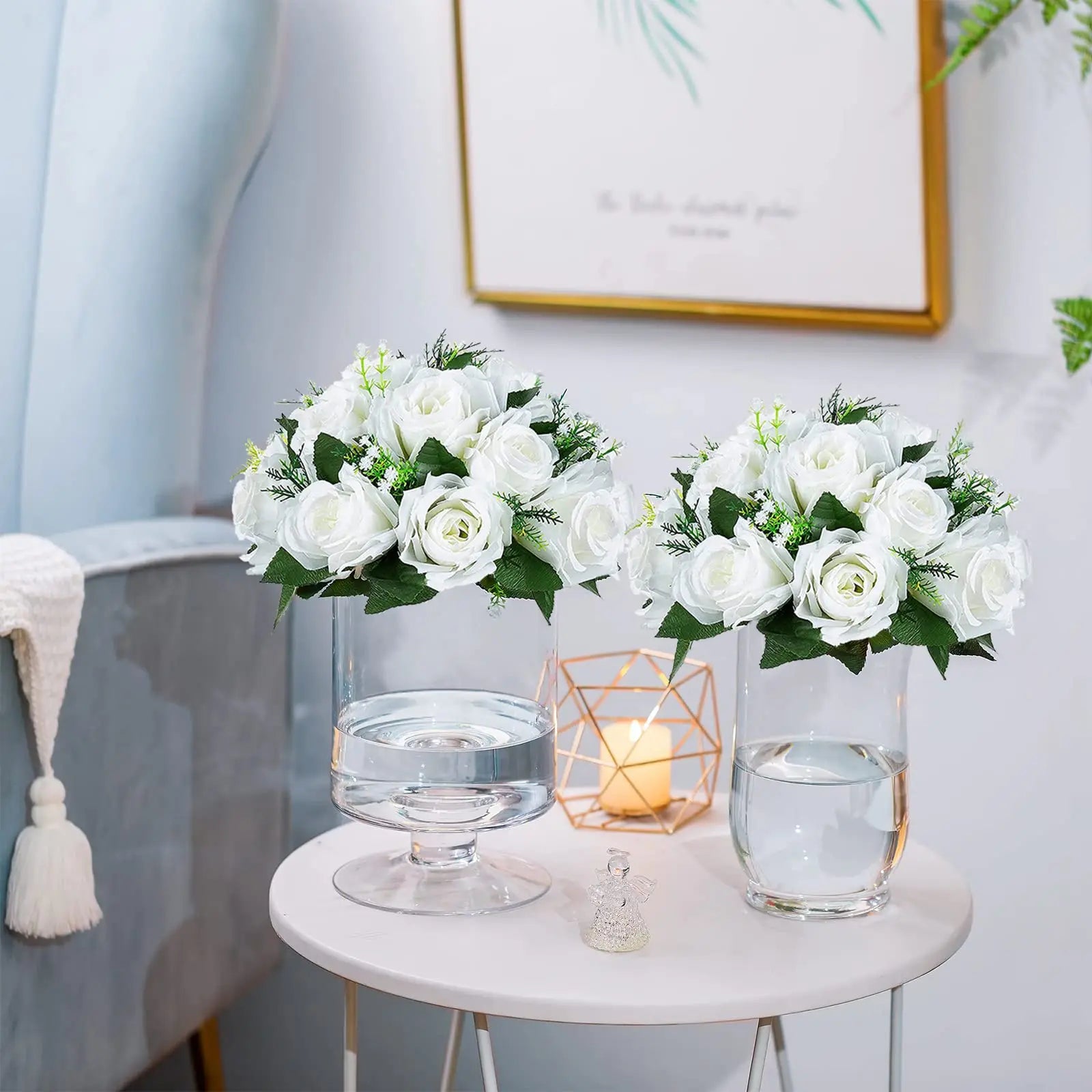 Roses artificielles grises pour centre de table